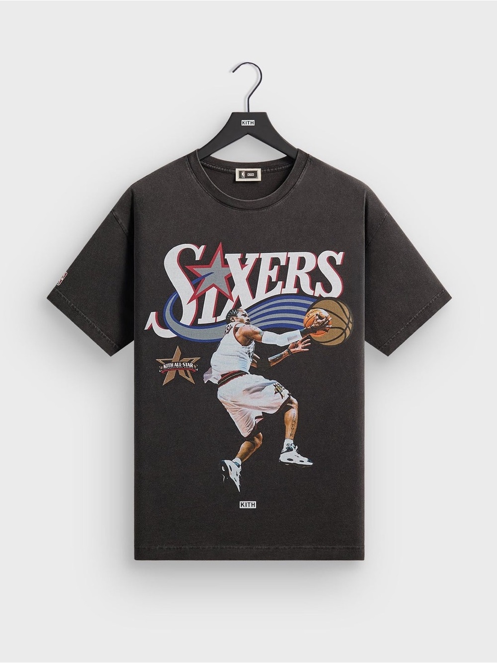 Kith NBA All-Star Philadelphia 76ers Allen Iverson Black Vintage Tee XL Black